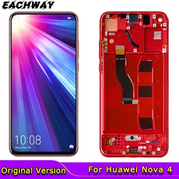 LCD Huawei Nova 4 LCD Displejs, Touch Screen Digitizer Remonts Godu V20 VCE-AL00 VCE-TL00 par 6.4