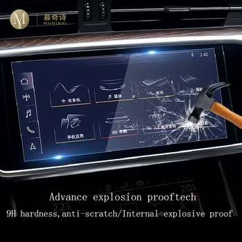 Audi A6 A7 2019 2020 Auto GPS navigācija filmu LCD ekrāns Rūdīta stikla ar aizsargplēvi Anti-scratch Filmu Piederumi 2GAB