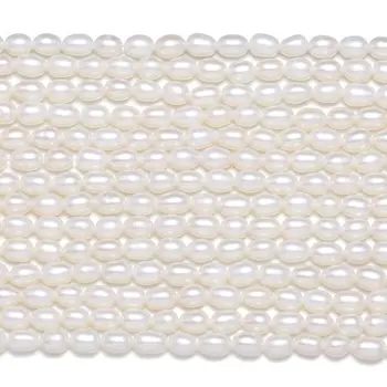 Jaunā AA dabīgo saldūdens pērļu baltā pērle neregulāra lodītes, ko izmanto rotu padarot DIY aproce, kaklarota, Izmērs 4-5mm