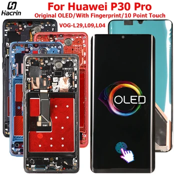 Sākotnējā OLED Displeju Huawei P30 Pro LCD Displejs, Touch Screen Ar Rāmi Digitizer Montāža Huawei P30 Pro LCD Ekrāns