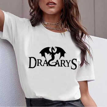 Jaunu Arya Stark Dracarys T Krekls Sievietēm Daenery Māte Drogon Uguns Print T-Krekls Harajuku Vasaras 90s Tshirt Top Grafiskais Tee Sieviete