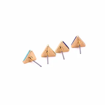 12 pārī /daudz modes aksesuāri vintage metāla ģeometriskā sintētisko akmens trīsstūris auskari sievietēm