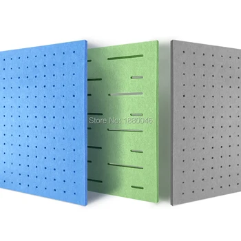 1box 10pcs skaņas absorbētājs, Eco-friendly Perforēts Poliestera Materiāls akustiskie paneļi akustisko ārstēšana, sienu paneļi