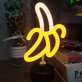 Mini Banānu Neona LED Gaismas Plastmasas Galda Nakts Gaismas Mākslas Dekoratīvie Gaismas Apdares Bērniem, Bērnu Istabas