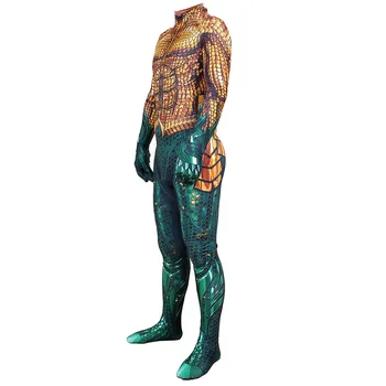 No Filmas Aquaman Arthur Karija Cosplay Kostīmu Likra Spandex Supervaronis Zentai Peldēt Bodysuit Uzvalks Jumpsuits Halloween Kostīms