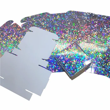Mozaīkas Hologrāfiskā Dāvanu Kastē Atstarojošs Sudraba Lāzera Iepakojuma 20pcs/daudz 10x10x3cm Bezmaksas Piegāde