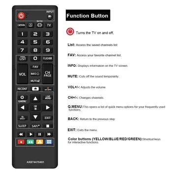 AKB74475401 tālvadības piemērots LG smart led TV HDTV 32LF595B-UB 40LF6300 43UF7700-UB 433mhz Tālvadības pults