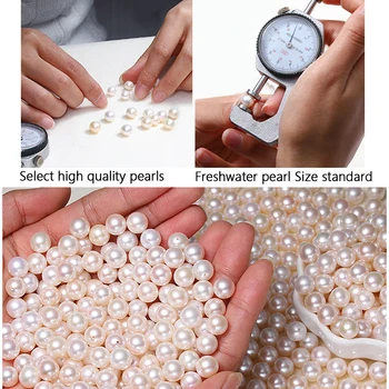 Rūpnīcas vairumtirdzniecības Kultivētas pērles 7mm AAA kvalitātes dabīgo saldūdens pērļu baltā, rozā, violeta pusi dziļurbuma round pērļu rotaslietas