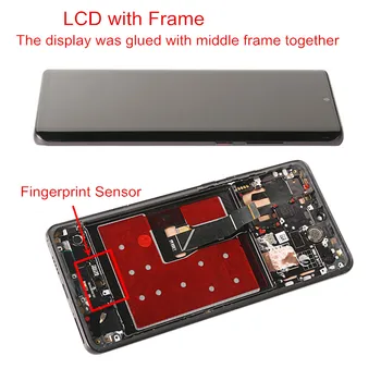 OLED Displejs Huawei P30 P 30 Pro Original 10 Punkti LCD ar Rāmi, Pieskarieties Ekrāna Nomaiņa P30 Pro VOG-L09,L04,L 29 LCD