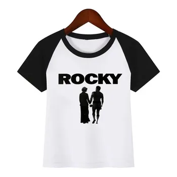 Zēnu un Meiteņu Anime ROCKY BALBOA Slaveno Filmu Druka T Kreklu Bērnu Bērniem Smieklīgi Drēbes Chirden Vasaras T-krekls