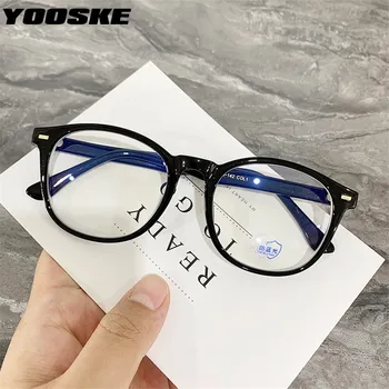 YOOSKE Modes TR90 Glassses Rāmis Sievietēm, Vīriešiem Anti Zilās Gaismas Pārredzamu Lēcu, Optisko Briļļu Vintage Datoru Brilles