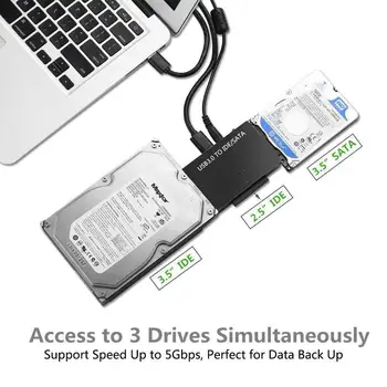 5GBPS ātrgaitas Universālais Konvertors Universālais Konvertors USB3.0 SATA/IDE 2.5 3.5 Ārējo Cieto Disku Gadījumā for PC