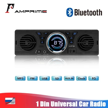 AMPrime 1din Auto radio Universālā 1 DIN 12V FM MP3 Bluetooth Autoradio brīvroku Zvanu Auto ar Skaļrunis In-dash Auto Stereo