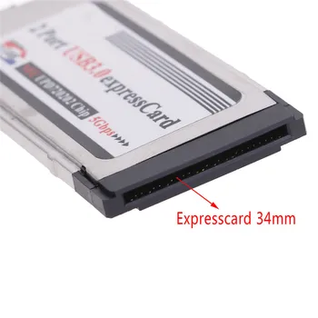 USB 3.0 Dual 2 Portu, Express Card 34mm gabals Slots Express Card PCMCIA Converter Slēpto un Adapteri Portatīvo datoru Grāmatiņa