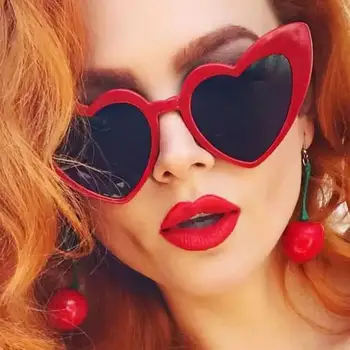 Mīlestība Sirdī, Retro Saulesbrilles Sieviešu Modes 2020. Gadam, Kaķa Acs, Saules Brilles Vintage Sieviešu Sexy Cute Lolita Puse Briļļu Meitenes Toņos