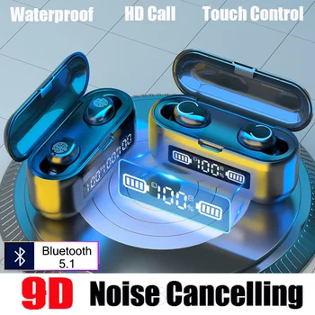 9D Stereo Bezvadu Austiņas IPX7 Ūdensizturīgs Earbuds, Sprots Bluetooth Austiņas Trokšņu Atcelšana Austiņas Bezvadu Austiņas Tws