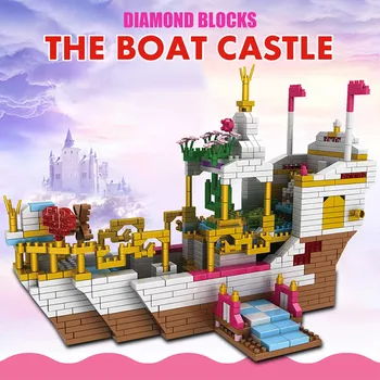 1500pcs Princess Royal Svinības, Laivu DIY Dimanta Mini Celtniecības Bloki Skaitļi Nosaka 3D Modeli, Ķieģeļu Rotaļlietas Bērniem Meitenēm