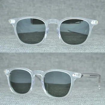 Acetāta Polarizētās Saulesbrilles, Vīriešu, Sieviešu Vintage Neilona Kvadrātveida Saules Brilles Retro Sunglass Toņos UV400 Oculos
