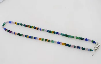 Jade multicolor roundel slīpētas kaklarota 4*2mm 15.5 collu chocker FPPJ vairumtirdzniecības pērlītēm dabas zilā rabinbow