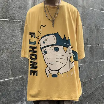 Harajuku Naruto T Streetwear Vīriešu Vasaras Amīnu Sasuke T-krekls Gadījuma Karikatūra vīriešu tops Smieklīgi Japāna T Streetwear Zēni