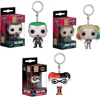 FUNKO POP Pašnāvību Squad Harley Quinn Joker keychain rotaļlietas lelle pvc rīcības Attēlu Kolekcija Rotaļlietas bērniem ar mazumtirdzniecības kastē