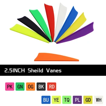 60 gab 2.5 Collas Shield / Drip Plastmasas Bultiņas Spalvu Lāpstiņas DIY Bultiņas Āra Loka Medību Šaušanas