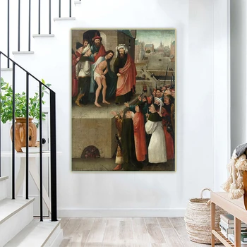 Citon Hieronymus Bosch《Ecce Homo》Audekls Mākslas, Eļļas Glezna Mākslas Plakātu Grafiskās Sienas Fona Dekori Mājas Apdare