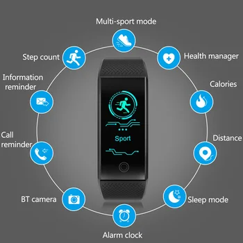 QW18 Smart Aproce IP68 Ūdensnecaurlaidīga Smartband, Sirdsdarbības, Miega Monitors Sporta Passometer Fitnesa Tracker Bluetooth Smartwatch