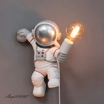 Telpu Cilvēks, Sienas Lampas Dzīves Telpu Dekorēšana Astronauts Sienas Sconce Radošo Sveķu Sienas Gaismas Bēniņi Guļamistaba Sienas Lampas Art Deco Gaismas