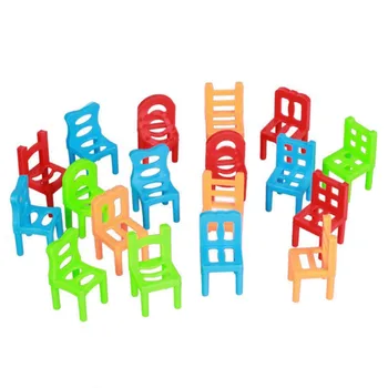 18pcs/set galda Spēle Līdzsvara Krēsli Pieaugušo Bērni Kraušanas Spēle Vecāku un bērnu DIY Interaktīvās Rotaļlietas, Izklaides Dāvanu Jaunākās