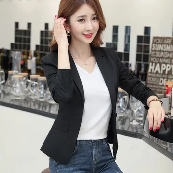 Vīna sarkans balts melns īss mazo uzvalks 2019 jauna rudens korejiešu versiju sieviešu slim slim gadījuma uzvalks jaka