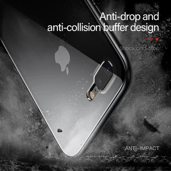 Magnētiskā Adsorbcijas Lietā Par iPhone XS Max XR 7 8 X 6 S 6S Plus Pilnu Vāka Pārsegs Gadījumā, Metāla Buferi + Tmpered Stikla Triecienizturīgs Soma