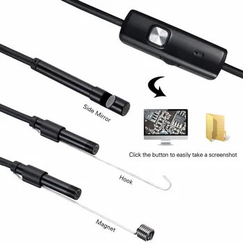 Pārbaudes Kameras 7mm 1/2/5m Elastīgu Čūska Ūdensizturīgs Video Borescope Viedtālrunis USB Windows PC Endoskopu Kamera