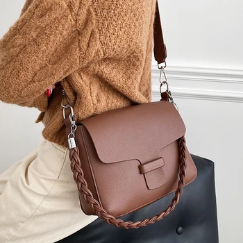 Vintage Laukumā Crossbody soma 2020. gadam, Modes Jaunas Kvalitātes PU Ādas Sieviešu Dizainers Rokassomu Augstas ietilpības Plecu Messenger Bag
