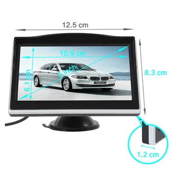 GSPSCN Auto 5 collu Atpakaļskata Monitors jaukta tipa Balsteņa + Auto Reverse Frontview/Atpakaļskata Kameras Ūdensizturīgs Nakts Redzamības