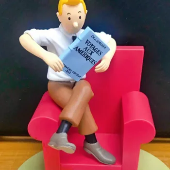 Smieklīgi Tintin & Snowy Darbības Rādītāji Karikatūra Tintin Piedzīvojumu PVC Modelis Rotaļlietas Kolekcionējamus Modeli, Rotaļlietas, Dāvanas Bērniem