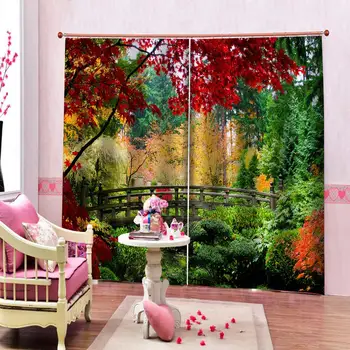Luksusa Blackout 3D Logu Aizkari Dzīvojamā Istaba Guļamistaba krāsas meža aizkari 3d stereoskopiskās aizkaru