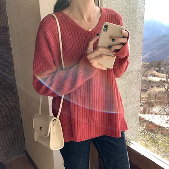 3 krāsas 2019 ziemas korejiešu stilā v kakla tīrtoņa krāsu nelegālo siltu džemperi sieviešu džemperi un puloveri (X1172)