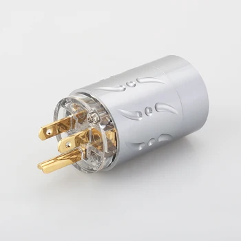 Viborg X 1pair Alumīnija Sakausējuma 20mm Caurspīdīga tīra vara 24K zelta pārklājumu MUMS Kontaktdakšu un IEC Connector HiFi Audio