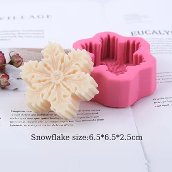 Ziemassvētku Sniegpārsla Formas Silikona Ziepju Veidnes 3D Silikona Veidnē Dekorēšanai Šokolāde Cukura Amatniecības Veidnes