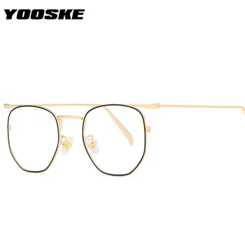YOOSKE Retro Skaidrs, Brilles Rāmis Vīriešu, Sieviešu Anti Zilā Gaisma Brilles Vintage Metāla Viltus Brilles Studentiem Tuvredzība, Briļļu Rāmji