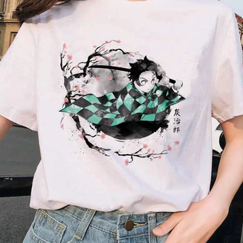Anime Modelis, Japāņu Demon Slayer Lielgabarīta T-krekls Harajuku Krekls O-veida kakla 90s Karikatūra Kawaii Sieviešu T-krekls Sieviete Apģērbi