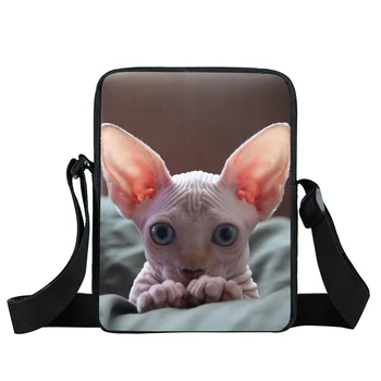 Gudrs sfinksu kaķis mazā pleca soma sieviešu rokassomu dāmas tote crossbody somas meitenes mini messenger bag bookbag