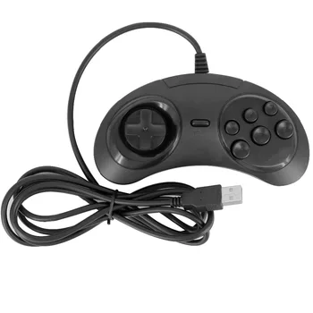 Uz SEGA Genesis/MD2 Y1301 Gamepad USB Spēļu Kontrolieris 6 Pogas SEGA USB, Spēļu Kursorsviru Turētājs PC MAC Mega Drive spēļu vadāmierīces