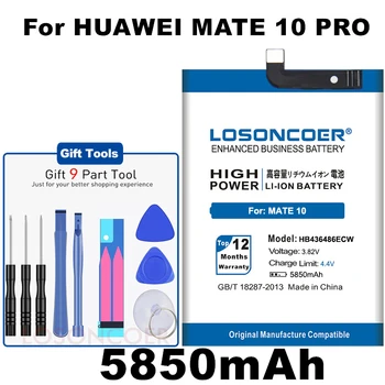 LOSONCOER 5850mAh HB436486ECW Par HUAWEI MATE 10 AL00 L 29 L09 Mate 10 Pro / P20 Pro TL00 Mobilā Tālruņa Akumulators+Ātri Nonāktu