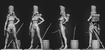 1/24 70mm seno sieviete warrior stāvēt (AR BĀZI ) Sveķu attēls Modelis komplekti, Miniatūras gk Unassembly Unpainted