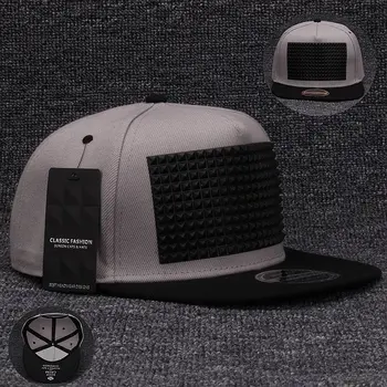 Fancy 3D snapback cap izvirzīja mīksta silikona kvadrātveida piramīdas dzīvoklis beisbola hip hop cepure zēniem un meitenēm