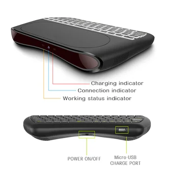Sākotnējā D8 Super i8 angļu krievu 2.4 GHz Wireless Keyboard Backlight Gaisa Pele Touchpad Kontrolieris Android TV BOX