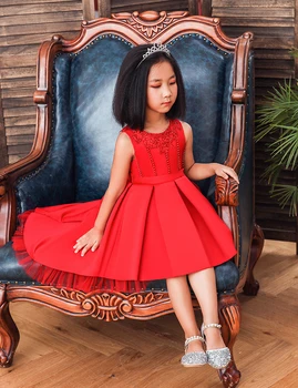 Bērniem Meitene Kūka Tutu Ziedu Kleitu Bērnu Puses Oficiālu Kāzu Kleitu Meitenēm Princess Rozā Sarkana Jaunā Gada Dāvanu Ierašanās 2020