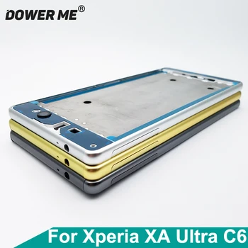 Dower Man XAU Vidū Rāmja Šasijas Bezel Plāksnes Ar Līmi, Uzlīmes Sony Xperia XA Ultra C6 F3216 F3215 F3211/12/13 6